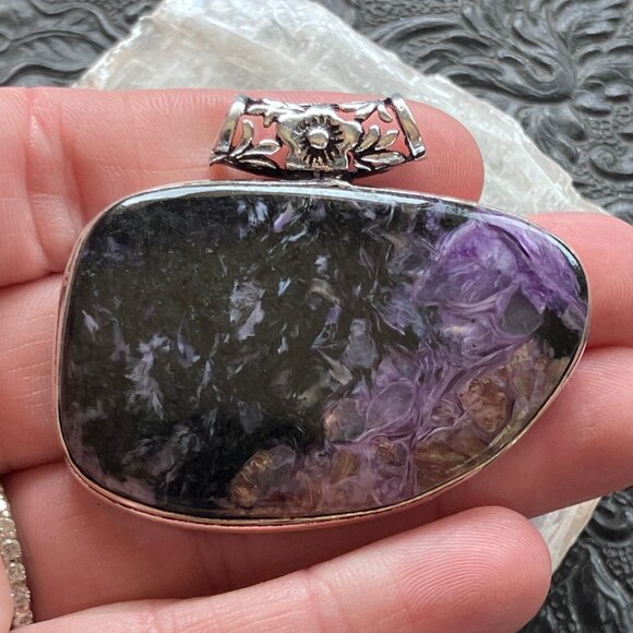 Charoite Crystal Stone Jewelry Pendant - Picture 6 of 7